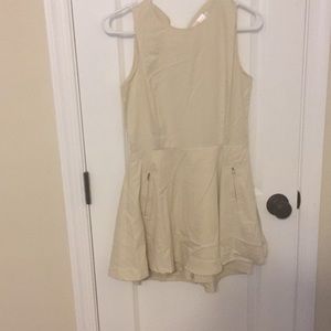 Cherry dress overlay romper with zipper pockets